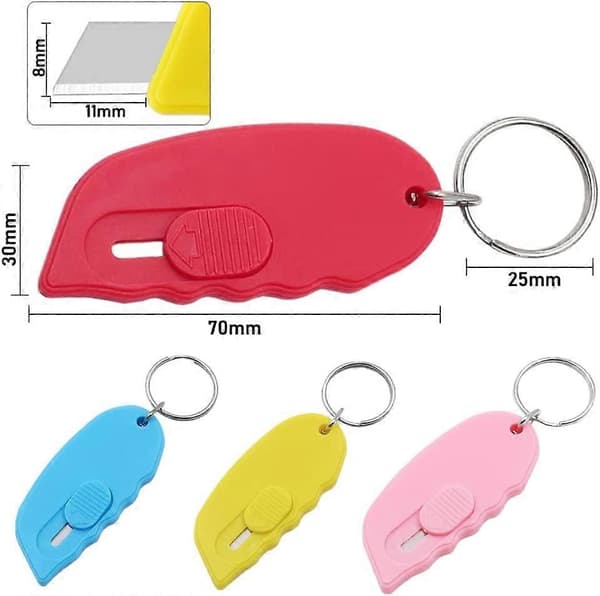 5 STK Mini Krympeplastboksåpner Slitesterk Brevkutter Mini Sikkerhetsblad Boksåpner
