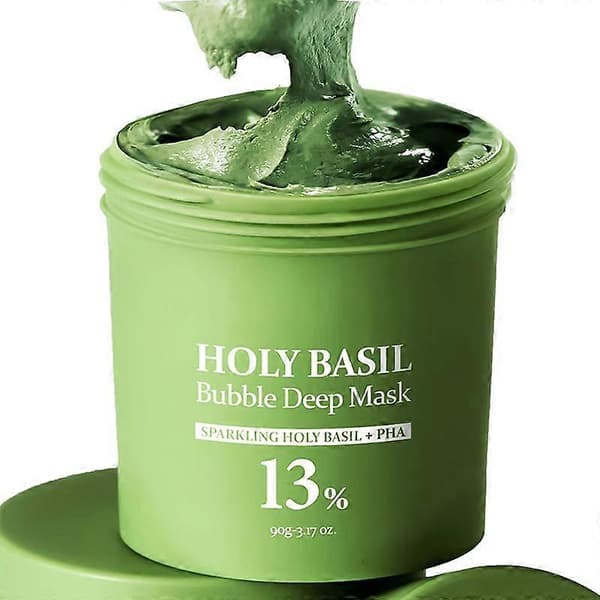 Holy Basil Bubble Deep Mask Holy Basil & Kullsyrevann for rensing av porer