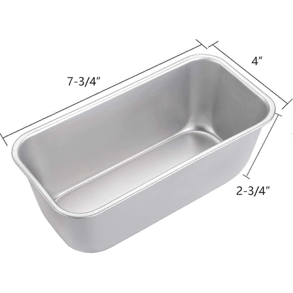 4-pak brødform, 16 x 10 x 8,3 cm rektangulær non-stick bageform i aluminium