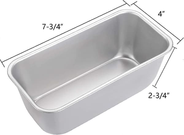 4-pakning brødform, 16 x 10 x 8,3 cm rektangulær non-stick aluminium bakeform