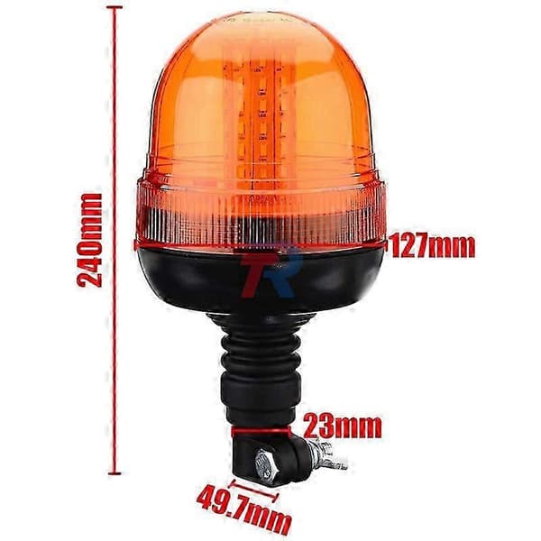 LED Roterende Lys Oransje Med Magnetfot, Blinklys