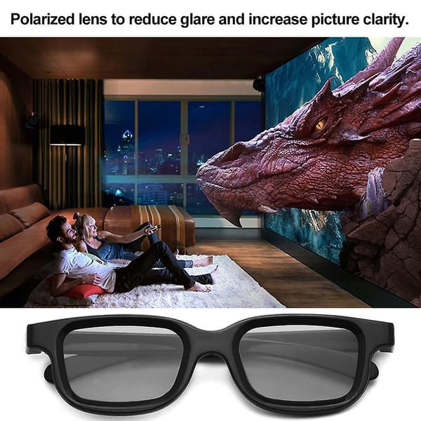 4 stk. polariserede passive 3D-briller til 3D TV, ægte 3D-biografer til 3D-spil og TV