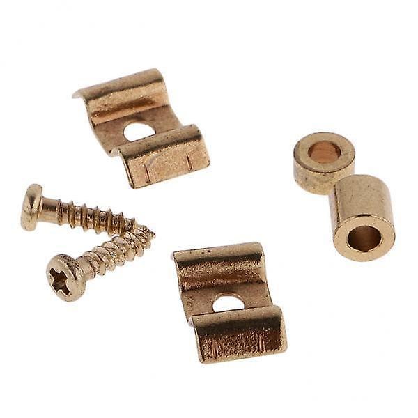 6xGuitar Roller String Tree Guide Retainer Sæt til Elguitar Gylden