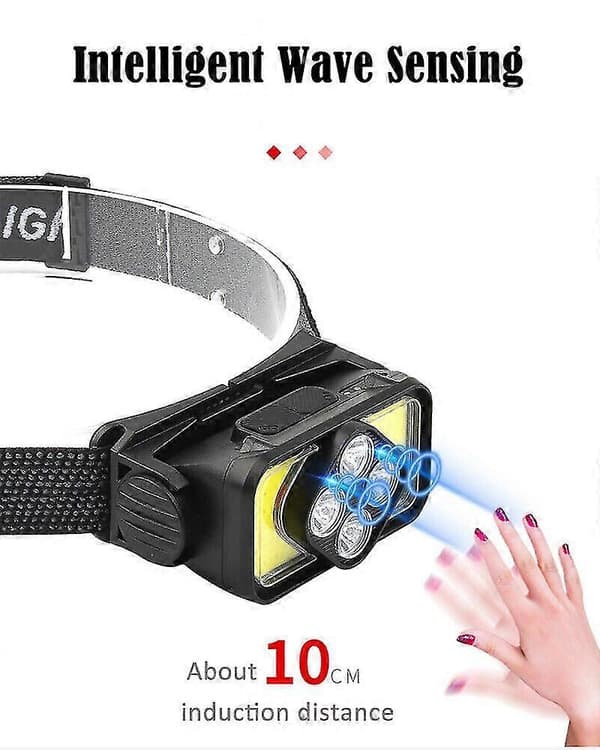 COB LED Hodelykt, USB Oppladbar Hodelykt, Lommelykt, Arbeidslys, Strip Hodelykt