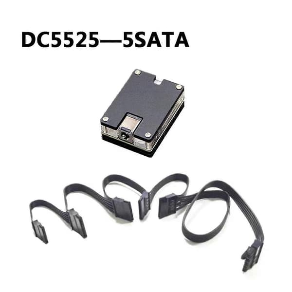 DC12V 5.5x2.5mm til 12V 5V SATA HDD SSD Strømkabel Harddisk Adapter Modul Strømforsyning DC-SATA Nas 6SATA