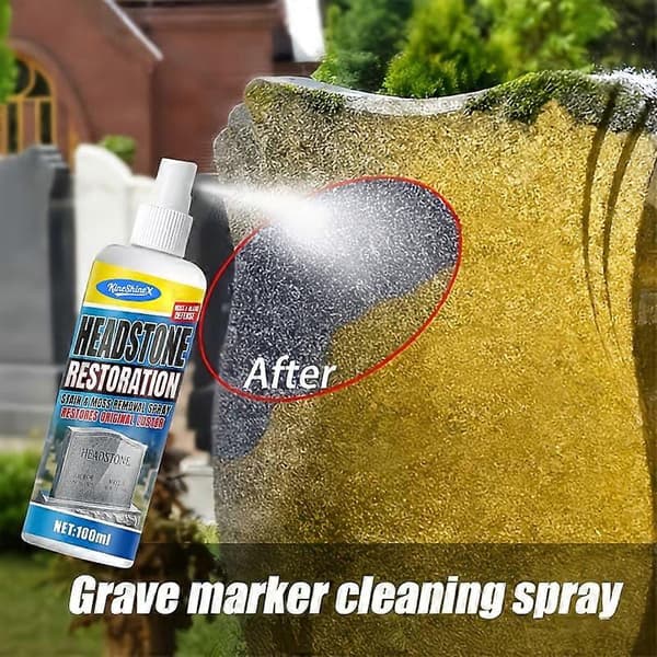 Gravsteiner Restaurering Flekk Mosedreper Spray Enkel Langvarig Stein Mosedreper Flekkfjerner 1pc