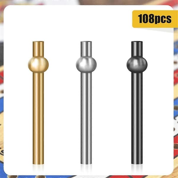108 stk. Cribbage-pinde, pålidelige Cribbage-pinde af jern, tilspidset design, alsidigt brætspil, Cribbage-brætstift (3 farver)