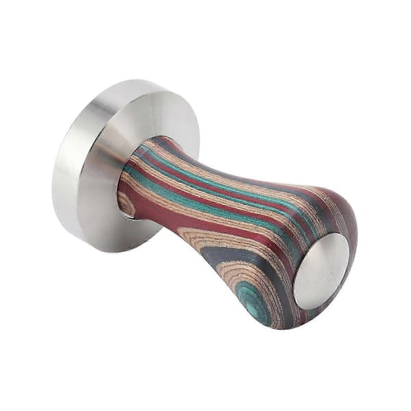 2025 Siste Modell Fargerik Tre Kaffe Flat Tamper Rustfritt Stål Base Pulver