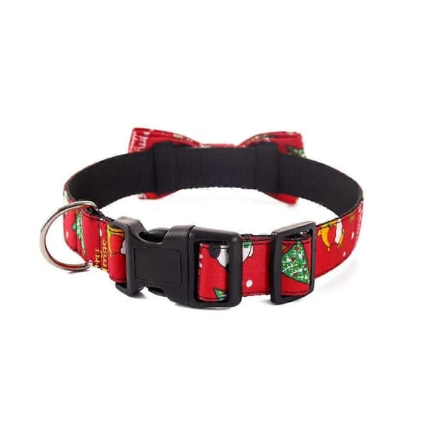 Julehalsbånd til hunde med slips, justerbart og holdbart (størrelse L)