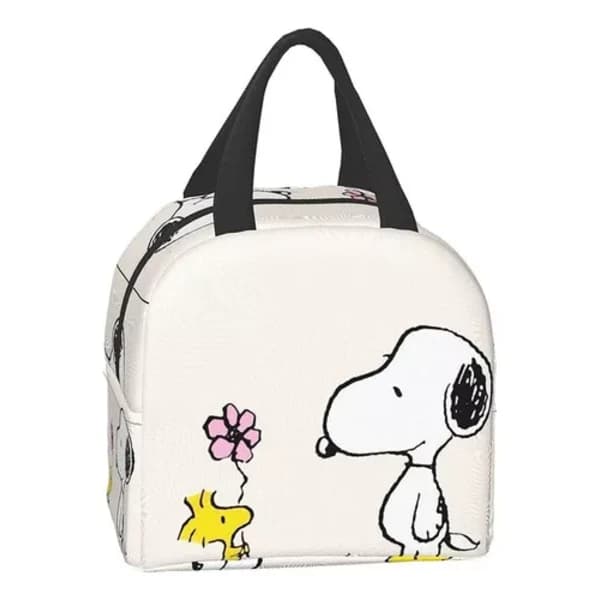 Snoopy matpose, blomstermønster, fargerike bilder