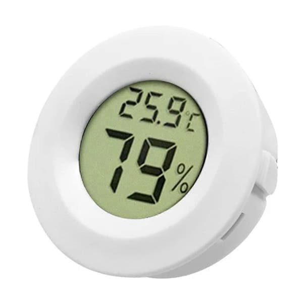 Termometer Hygrometer Mini Rund LCD Digital Testare Sensor Detektor för Bambu Lab X1 P1 AMS Filament Torkbox Vit