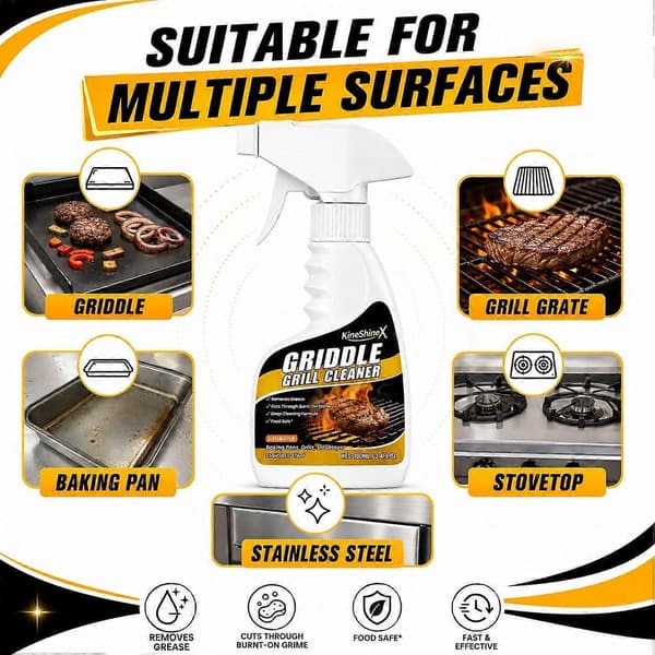 BBQ Grillrens Spray 100ml, Kraftig Affedtningsspray til Stegeplader, Griller, Komfurer & Bageplader Multi-Overflade Rengøringsmiddel 2pcs