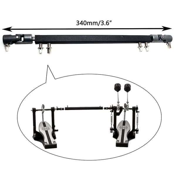 Dobbelt basstrommepedal drivaksel stål basstrommepedal koblingsarm, svart