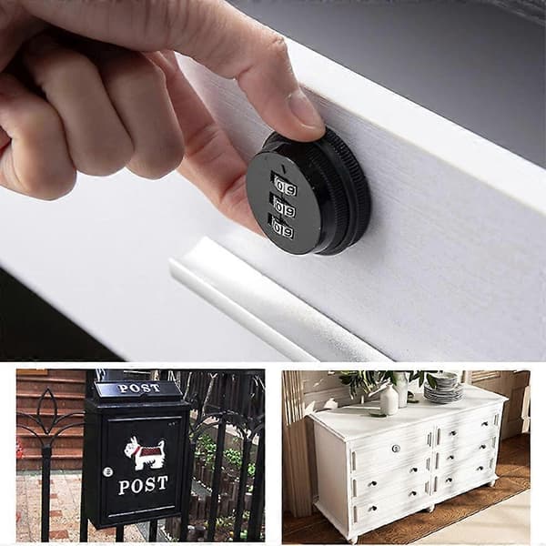 Kombinationskameralås Säkerhetslås Ljus Krom Zinklegering (3-pack) (2cm)