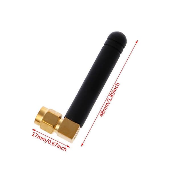 433Mhz Antenne Med Retvinklet SMA Hanstik 2dBi 50mm Sort