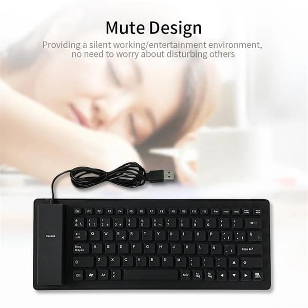 Mini kablet USB-tastatur 84 taster vanntett for PC stasjonær bærbar datamaskin
