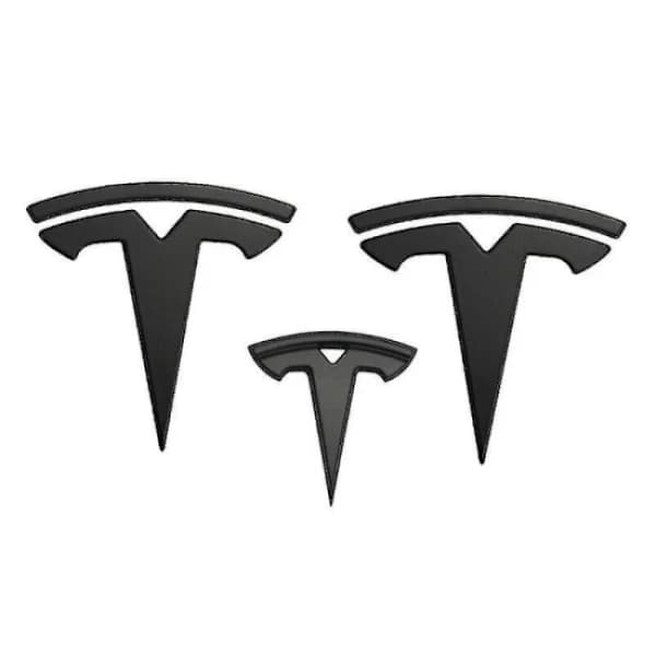 3x mattamusta T-logo konepellin merkki Tesla Model Y