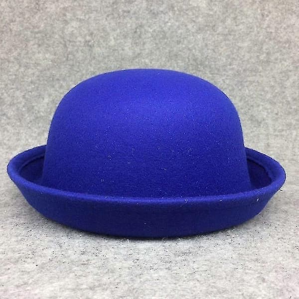 Trendy Dame Ensfarget Bowler Derby Ullfilt Hatt