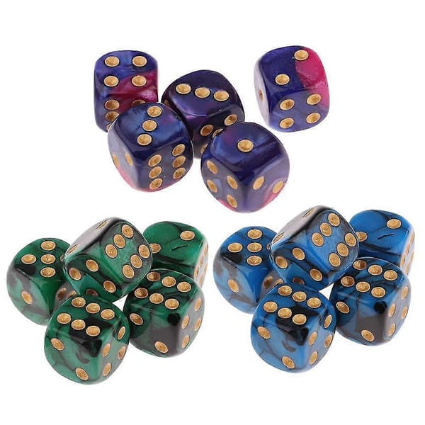 15 stk. 6-sidede spilterninger 16 mm terninger til brætspil og matematikundervisning