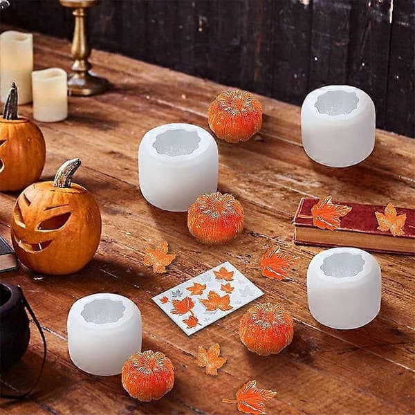 Halloween Efterårstema Silikoneform, Græskar Ahornblad DIY Lys Bageform, Genanvendelig Non-Stick Form Til Efterår Håndlavet Dekoration B