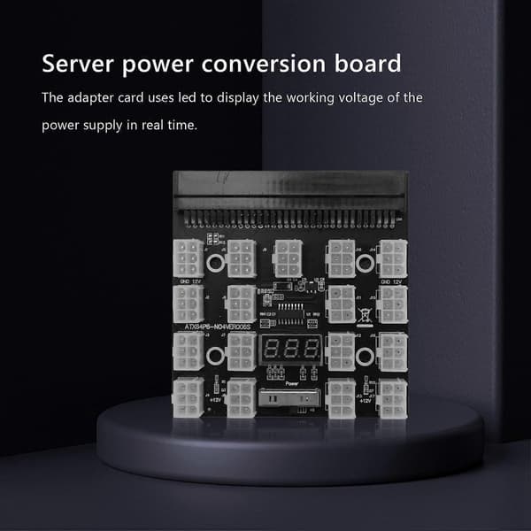 Breakout Board 17 Port 6Pin LED Display Power Module Serverkortadapter för 1200W 750W PSU GPU Min