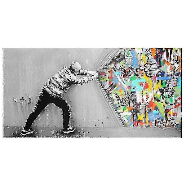Katutaidegraffiti seinätaide verho kangasmaalaus, b