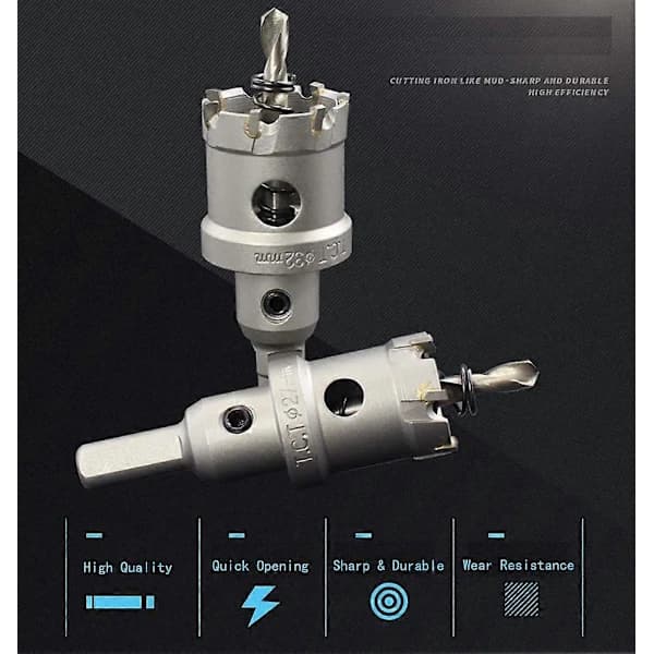 Industriell karbid hullfres i rustfritt stål, 65 mm