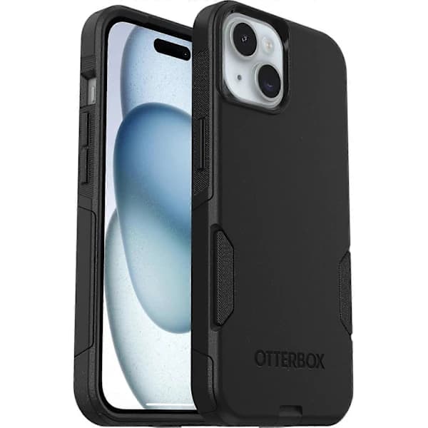 OtterBox Commuter Series-deksel til iPhone 15, 14 og 13 - Svart, Slank og (iPhone 16)