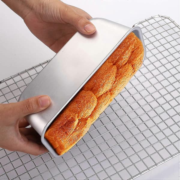 4-pak brødform, 16 x 10 x 8,3 cm rektangulær non-stick bageform i aluminium