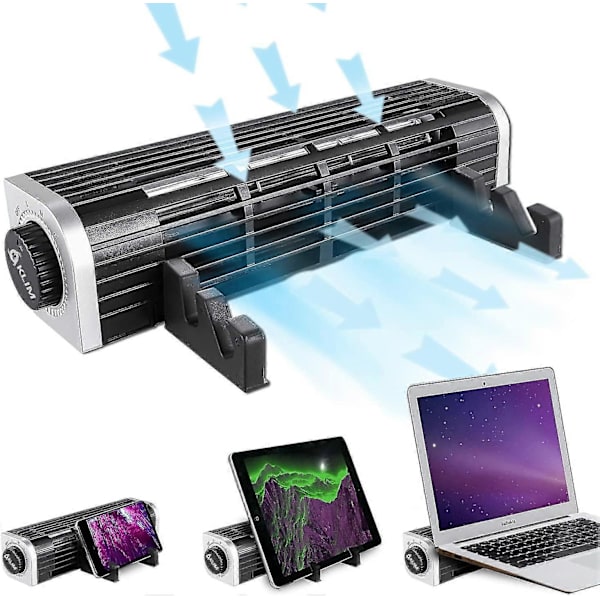 Laptopkøler med justerbart stativ, Laptopkølepude 3-trins justerbar, Laptop Cross-flow Turbine Køleventilator