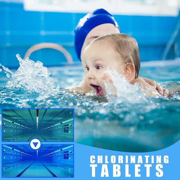 Poolklortabletter med 5-tums flytande tablettdispenser, klordispenser för trädgårdspooler, uppblåsbara barnpooler, bubbelpooler, spa och isbad 1 Set