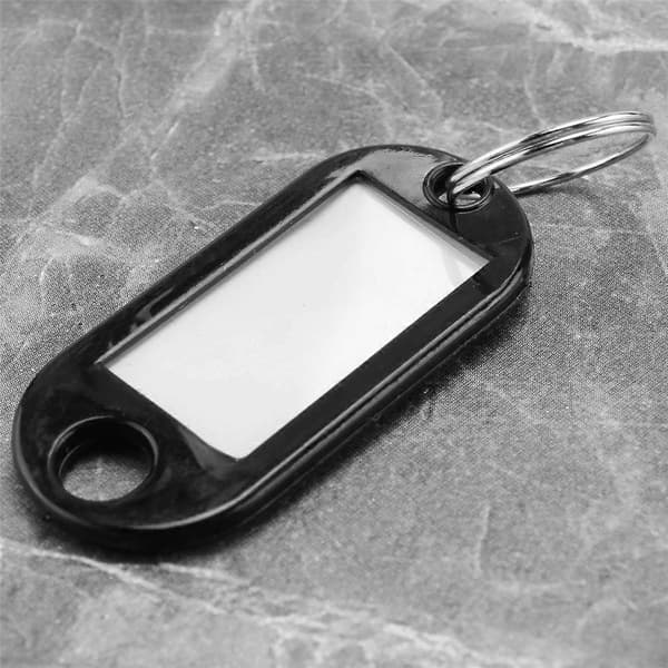 Nøgleringetiketter (100 stk. sorte)