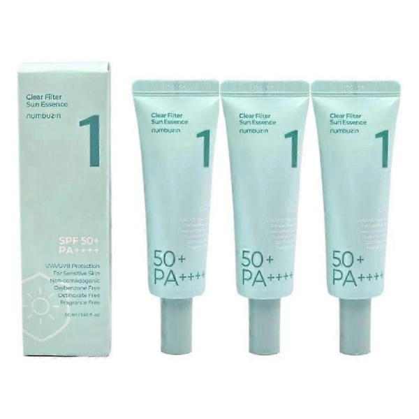 Numbuzin No. 1 Clear Filter Sun Essence 50ml SPF50+ PA++++ K Beauty NY 3pcs