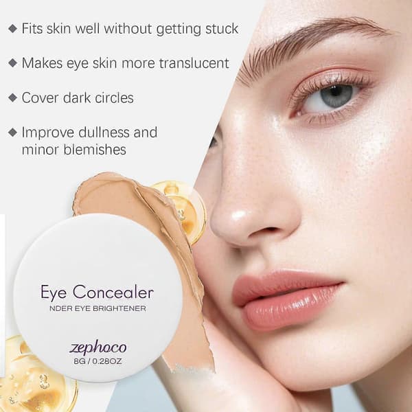 Under Eye Brightener, Concealer Full Coverage for Dark circles, Lightweight Radiant Cream Under Eye Concealer, Long Lasting Smooth Eye Makeup Correcto Ivory