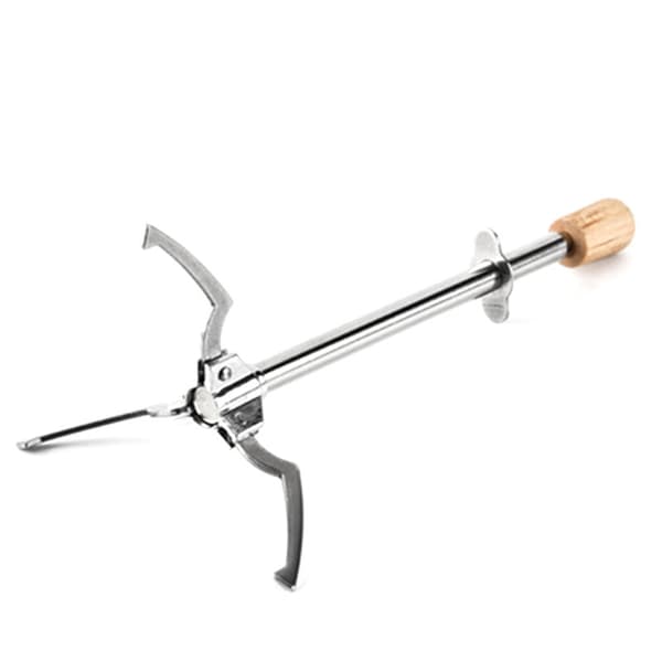 Isbit-/kimchiklemme, rustfritt stål + trehåndtak, 17 cm lang, garantert kvalitet.
