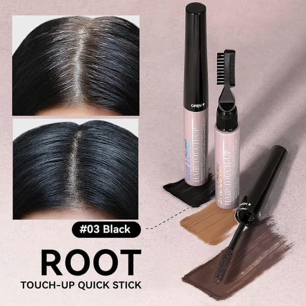 Gråhårstäckning, hårfärg, tillfällig hårmascara, döljande hårfäste, hårfästeskuggningspenna, verktyg för gråhårstäckning, högpigmenterad Dark Brown