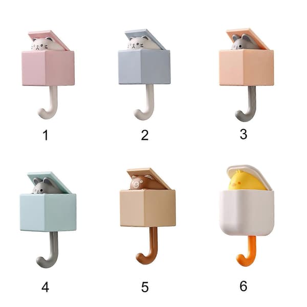 Tegneserie kattekrog vægdyr dekorationsstativ, ABS, multifunktionel, 1,5 kg