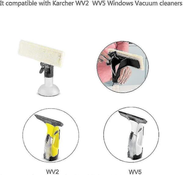 3 pakker vindusvasker erstatning mikrofiber moppeputer kompatible med Karcher Wv2 Plus Wv5 Premium