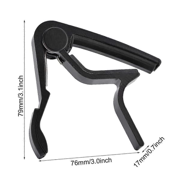 Bærbar Quick Change Tune Clamp Håndholdt Tuner Capo til Akustisk Guitar Sort