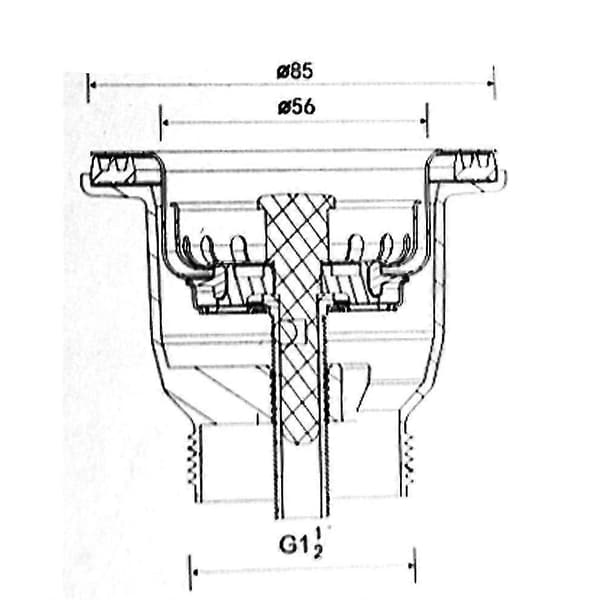 85 mm forkrommet Belfast vaskekurvsilavfall - passer til 60 mm hull - q36/YY