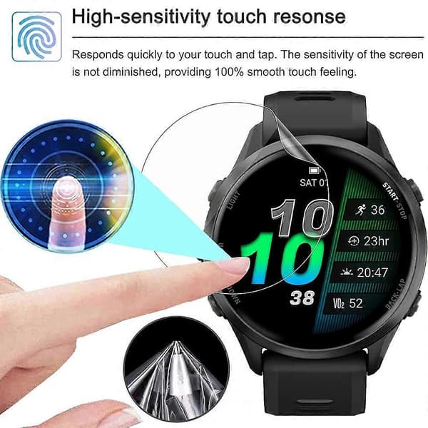 3 st för Garmin Forerunner 970 TPU klockskärmskydd 3D kant anti-rep hydrogelfilm