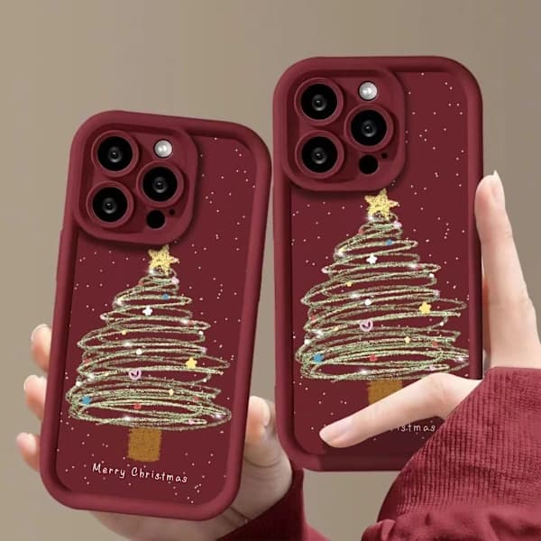 Juletre-telefondeksel til iPhone 17 Pro Max, Apple 15 fallsikkert, 14/13 Pro, ny 16E iPhone 17 Pro Max