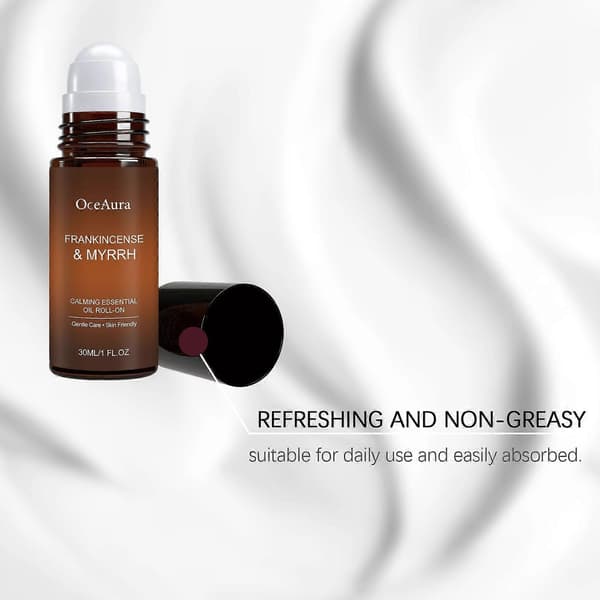 Frankincense & Myrrh Roll-On Kroppsolja, Lugnande Aromaterapi Massageolja (30ml)