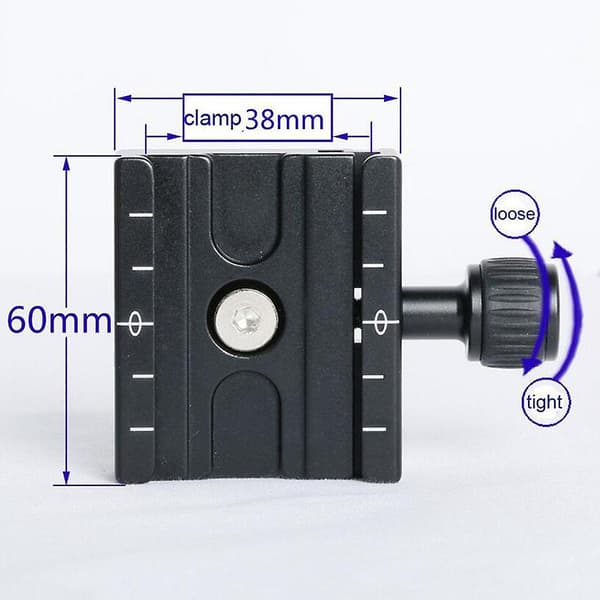 Metalklemme 60 mm Quick Release Plade til Arca-Swiss Stativ Monopod Adapter