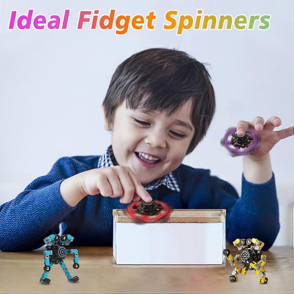 Förpackning med transformerbara Fidget Spinners - Stresslindrande sensoriska leksaker för barn, tonåringar och vuxna