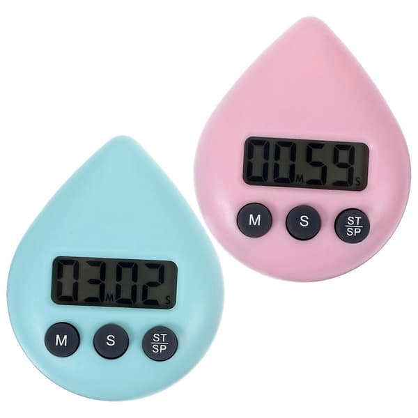 Nedtelling Digital Timer Kjøkken Matlaging Timer For Familier Lyseblå 2 Stk