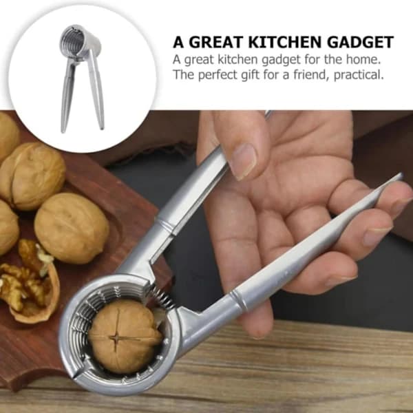Solid og holdbar aluminium nøtteknekker, egnet for valnøtter og pekannøtter, sølv, stil A | Verktøy og Gadgets | Nøtte- og Skallkutter