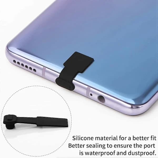 3 kpl USB Type C -pölysuoja, silikoninen porttitulppa Type-C-laitteille, pölysuojat irrotettavalla liimalla, musta Type-C type-c