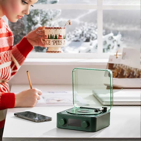 The Waves Bluetooth-vinyylisoitin, vintage-levysoitin Bluetooth-kaiutin