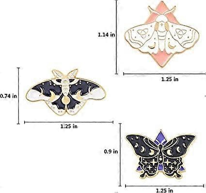 Fjäril Emaljstift Set Cool Skräck Emalj Lapel Pin Brosch